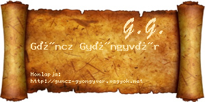 Güncz Gyöngyvér névjegykártya